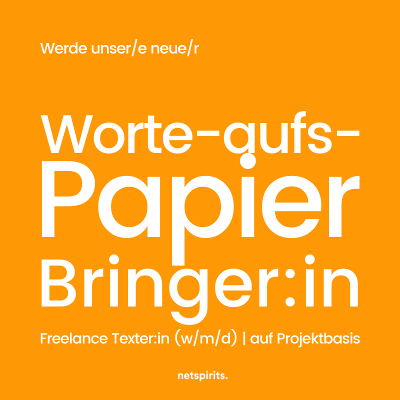 Stellenausschreibung: Freelance Texter:in Stellenausschreibung: Freelance Texter:in