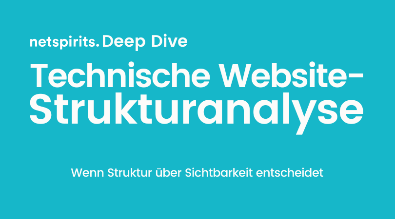 Titelbild für das netspirits Deep Dive-Seminar zu Thema Technische Website-Strukturanalyse