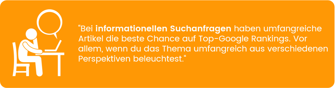 Ratgeber, Anleitungen etc. sind effektiver bei informationellen Suchanfragen.