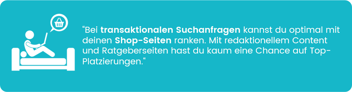 Wollen Nutzende eine Transaktion durchführen, suchen sie eher nach Shop-Seiten.